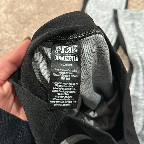 Pink ultimate leggings like new! Size m grey and black Victoria secret - Picture 7 of 7